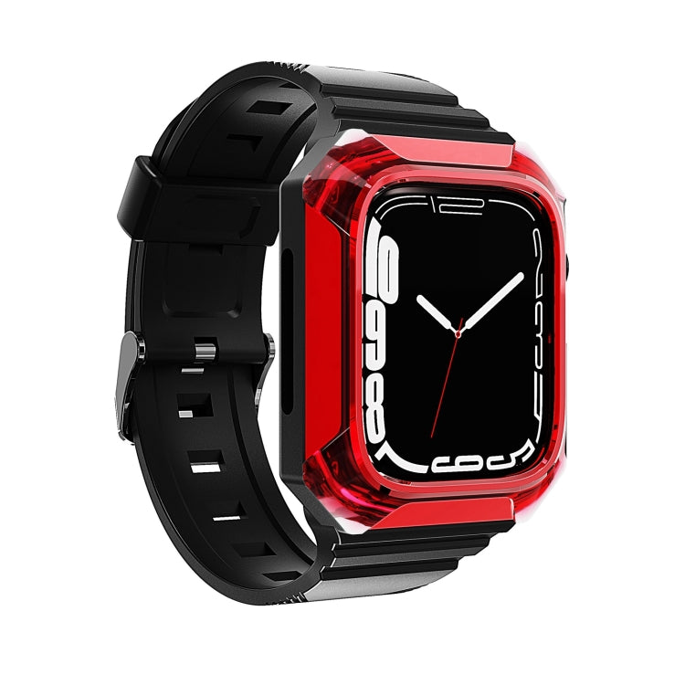 Armor Case Integrated TPU Watch Band For Apple Watch 9 45mm(Red) - Watch Bands by PMC TechLife | Online Shopping South Africa | PMC TechLife