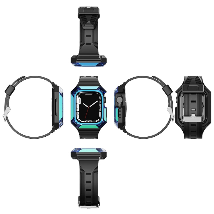 Armor Case Integrated TPU Watch Band For Apple Watch 38mm(Blue) - Watch Bands by PMC TechLife | Online Shopping South Africa | PMC TechLife