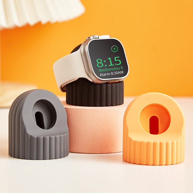For Apple Watch Wave Pattern Silicone Watch Charging Stand(Red) - Charger / Holder by PMC TechLife | Online Shopping South Africa | PMC TechLife