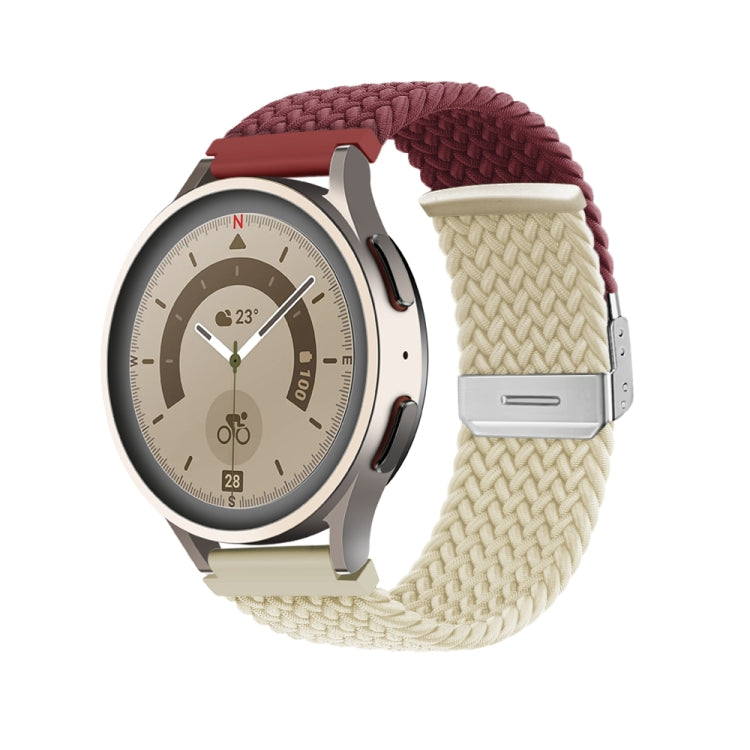 22mm Buckle Braided Nylon Watch Band(Wine Red Starlight) - 22mm Bands by PMC TechLife | Online Shopping South Africa | PMC TechLife