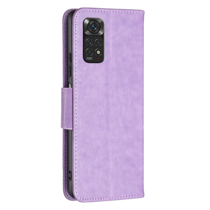 For Xiaomi Redmi Note 12S 4G / Note 11 Two Butterflies Embossing Leather Phone Case(Purple) - Xiaomi Cases by PMC Jewellery | Online Shopping South Africa | PMC Jewellery