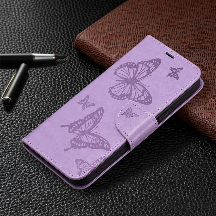 For Xiaomi Redmi Note 12S 4G / Note 11 Two Butterflies Embossing Leather Phone Case(Purple) - Xiaomi Cases by PMC Jewellery | Online Shopping South Africa | PMC Jewellery