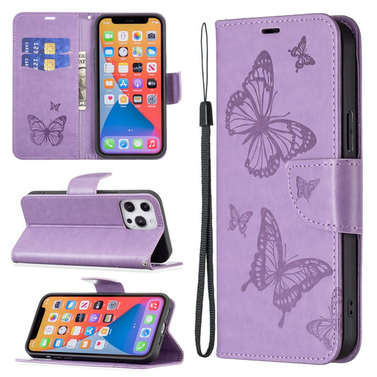 For Xiaomi Poco F5 5G / Redmi Note 12 Turbo Two Butterflies Embossing Leather Phone Case(Purple) - Xiaomi Cases by PMC Jewellery | Online Shopping South Africa | PMC Jewellery