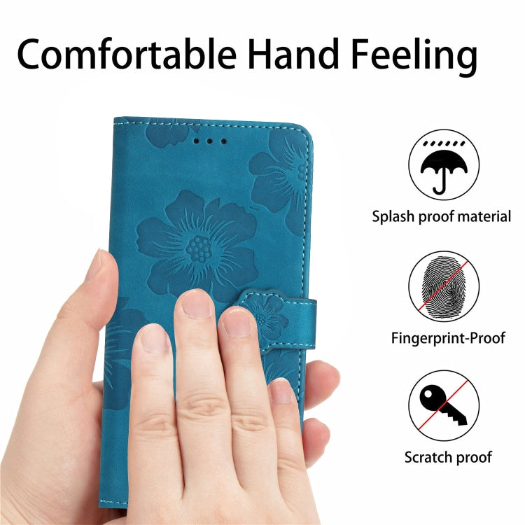 For Xiaomi Redmi A1 Flower Embossing Pattern Leather Phone Case(Blue) - Xiaomi Cases by PMC Jewellery | Online Shopping South Africa | PMC Jewellery