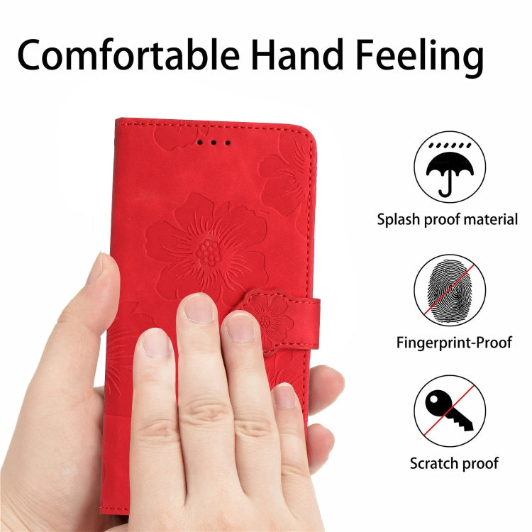 For Xiaomi Redmi A1 Flower Embossing Pattern Leather Phone Case(Red) - free shipping - PMC TechLife - Order now!