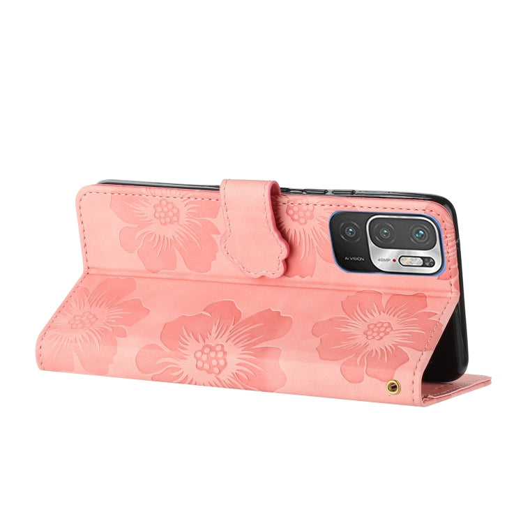For Xiaomi Redmi Note 10 5G Flower Embossing Pattern Leather Phone Case(Pink) - free shipping - PMC TechLife - Order now!