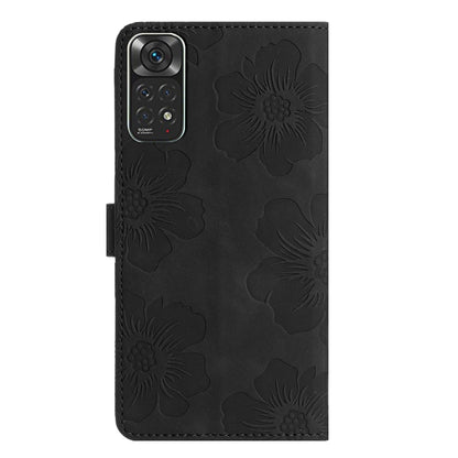 For Xiaomi Redmi Note 11 4G Global / Note 11S Flower Embossing Pattern Leather Phone Case(Black) - Xiaomi Cases by PMC Jewellery | Online Shopping South Africa | PMC Jewellery