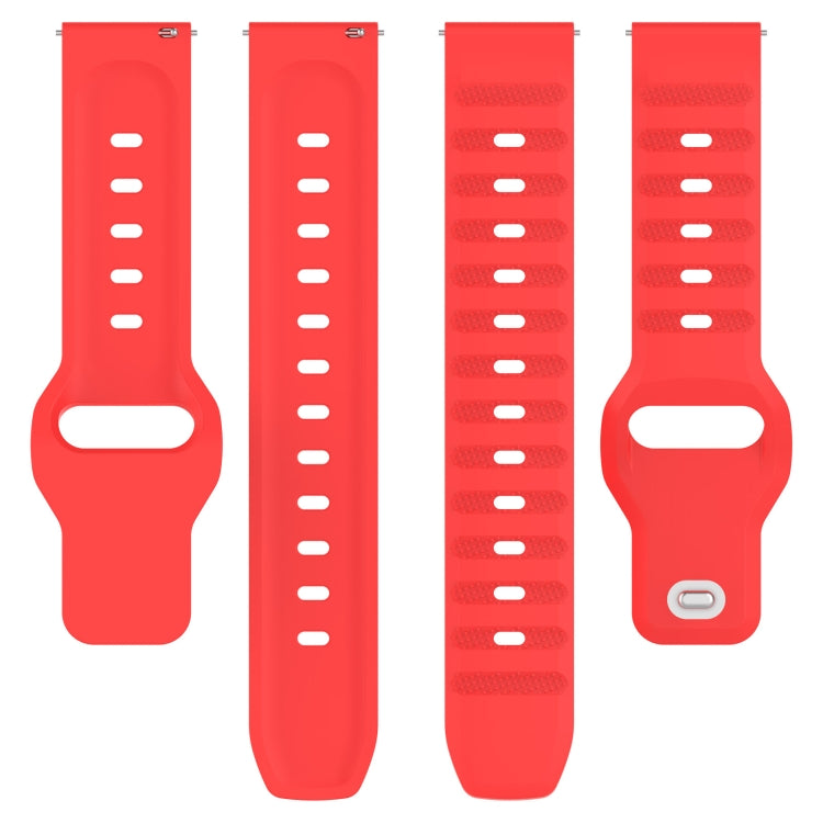 22mm Universal Dots Pattern Silicone Replacement Watch Band(Red) - 22mm Bands by PMC TechLife | Online Shopping South Africa | PMC TechLife