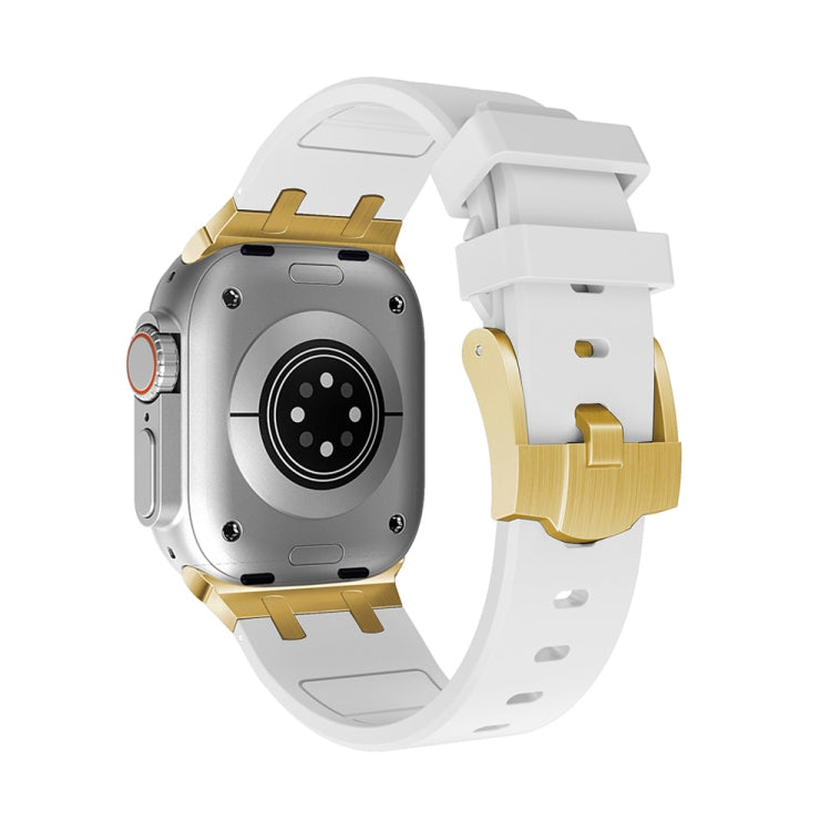 AP Silicone Watch Band For Apple Watch Ultra 49mm(Gold White) - Watch Bands by PMC TechLife | Online Shopping South Africa | PMC TechLife