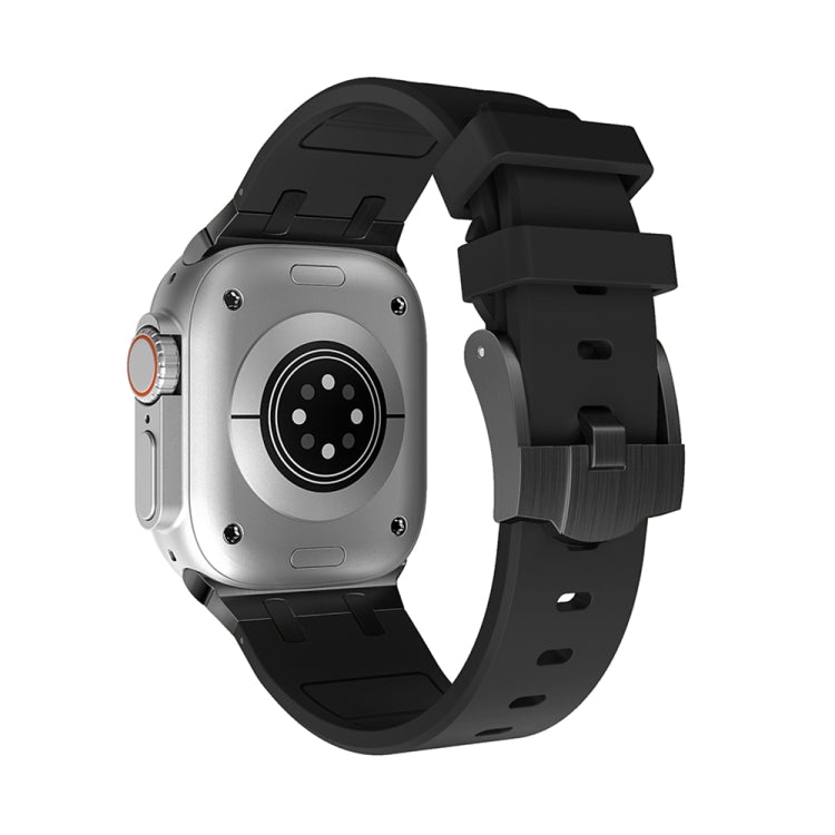 AP Silicone Watch Band For Apple Watch 8 41mm(Black Black) - Watch Bands by PMC TechLife | Online Shopping South Africa | PMC TechLife