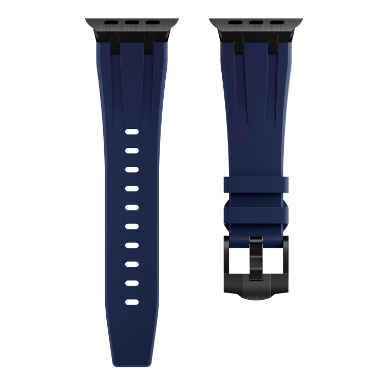 AP Silicone Watch Band For Apple Watch 8 41mm(Black Blue) - Watch Bands by PMC TechLife | Online Shopping South Africa | PMC TechLife