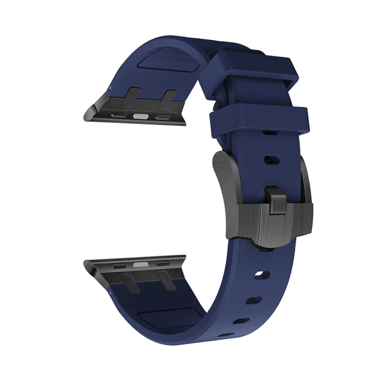 AP Silicone Watch Band For Apple Watch 8 41mm(Black Blue) - Watch Bands by PMC TechLife | Online Shopping South Africa | PMC TechLife