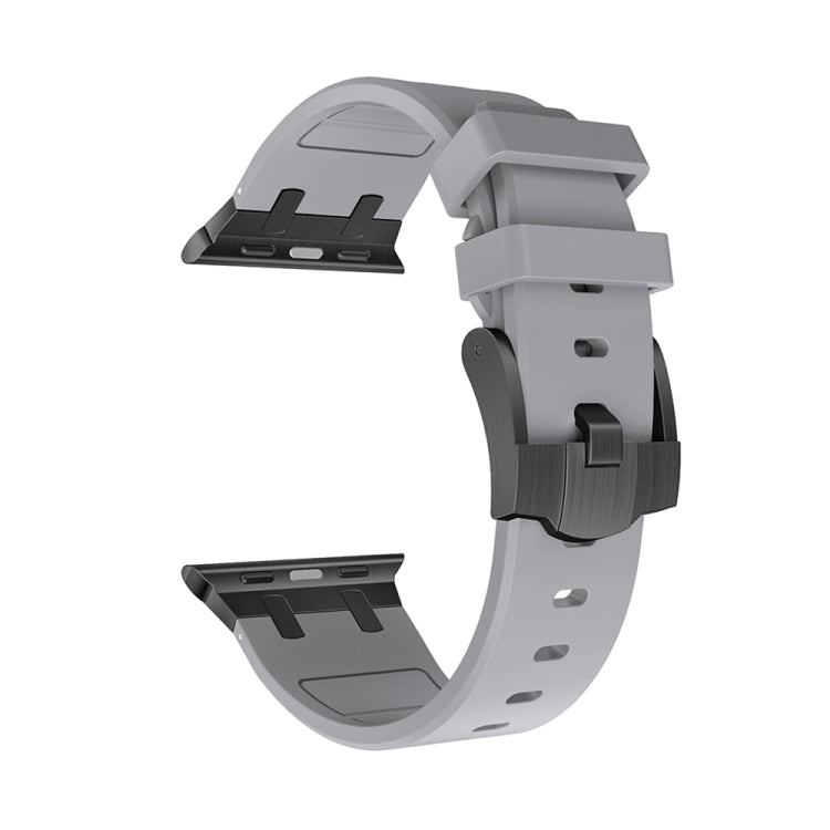 AP Silicone Watch Band For Apple Watch 8 41mm(Black Grey) - Watch Bands by PMC TechLife | Online Shopping South Africa | PMC TechLife