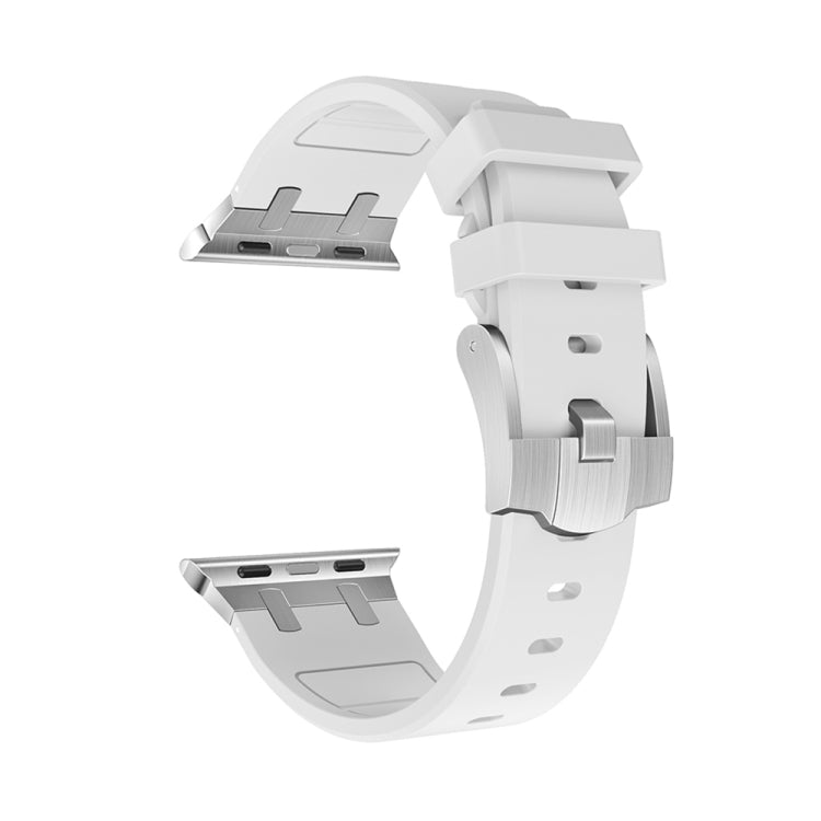 AP Silicone Watch Band For Apple Watch 8 41mm(Silver White) - Watch Bands by PMC Jewellery | Online Shopping South Africa | PMC Jewellery