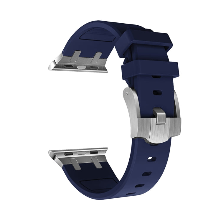 AP Silicone Watch Band For Apple Watch 7 45mm(Silver Blue) - Watch Bands by PMC TechLife | Online Shopping South Africa | PMC TechLife