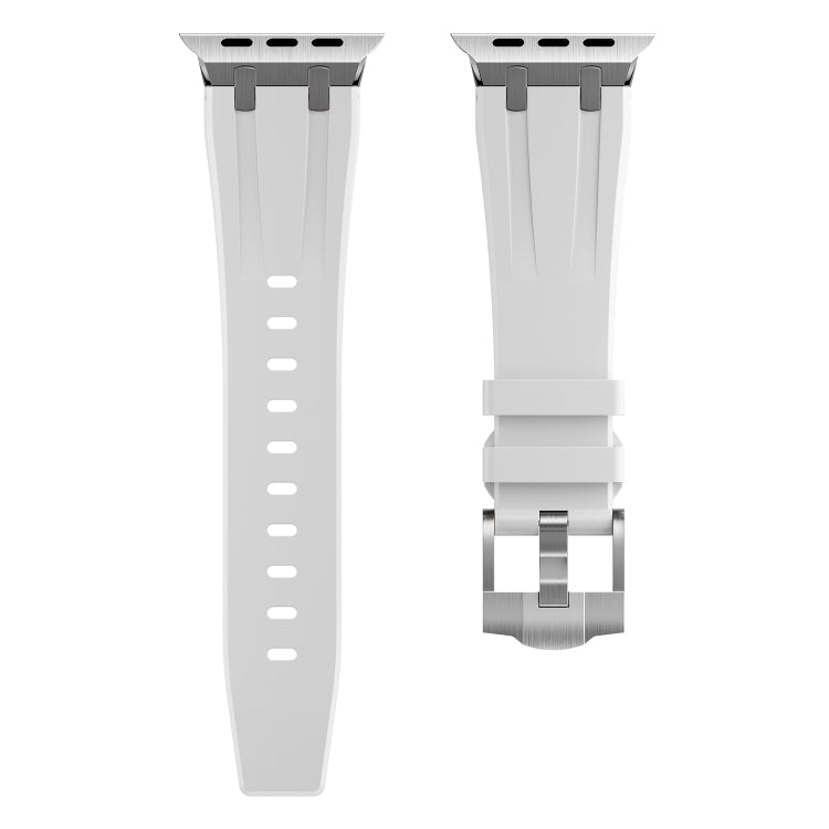 AP Silicone Watch Band For Apple Watch 7 45mm(Silver White) - Watch Bands by PMC TechLife | Online Shopping South Africa | PMC TechLife