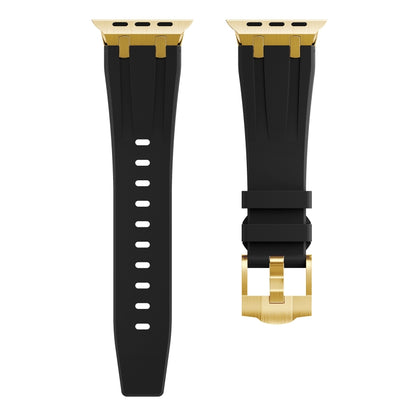 AP Silicone Watch Band For Apple Watch SE 2022 44mm(Gold Black) - Watch Bands by PMC Jewellery | Online Shopping South Africa | PMC Jewellery