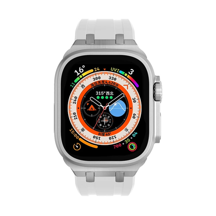 AP Silicone Watch Band For Apple Watch SE 2022 44mm(Silver White) - Watch Bands by PMC TechLife | Online Shopping South Africa | PMC TechLife