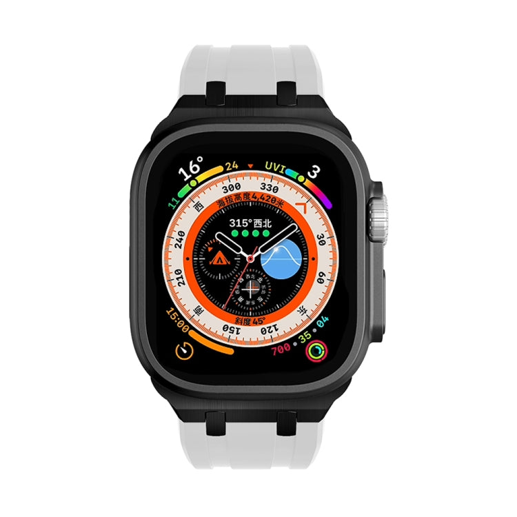 AP Silicone Watch Band For Apple Watch SE 44mm(Black White) - Watch Bands by PMC TechLife | Online Shopping South Africa | PMC TechLife