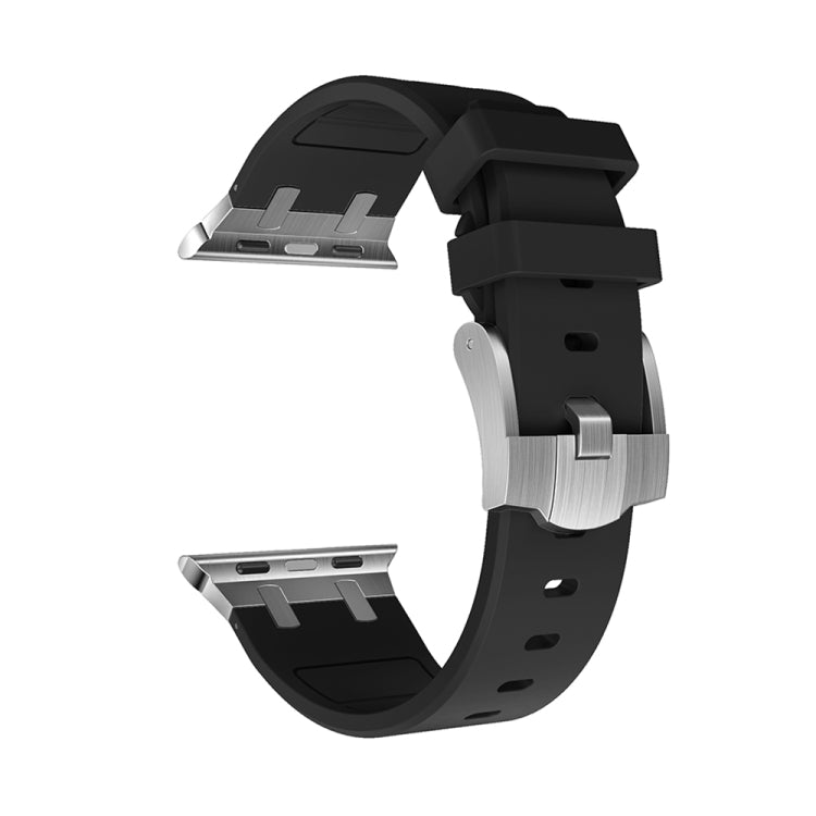 AP Silicone Watch Band For Apple Watch 6 44mm(Silver Black) - Watch Bands by PMC TechLife | Online Shopping South Africa | PMC TechLife