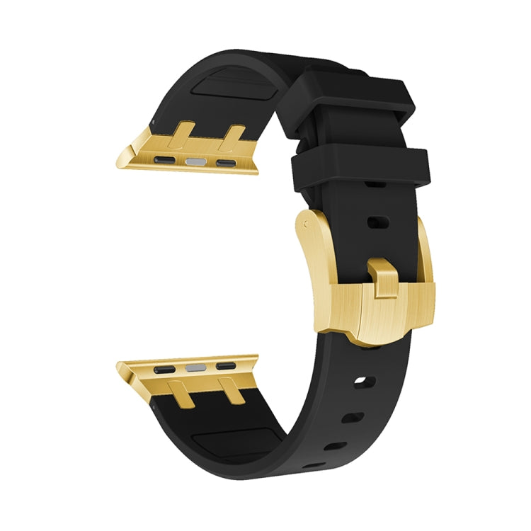 AP Silicone Watch Band For Apple Watch 5 40mm(Gold Black) - Watch Bands by PMC TechLife | Online Shopping South Africa | PMC TechLife