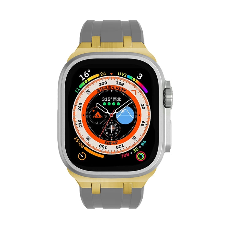 AP Silicone Watch Band For Apple Watch 5 40mm(Gold Grey) - Watch Bands by PMC TechLife | Online Shopping South Africa | PMC TechLife
