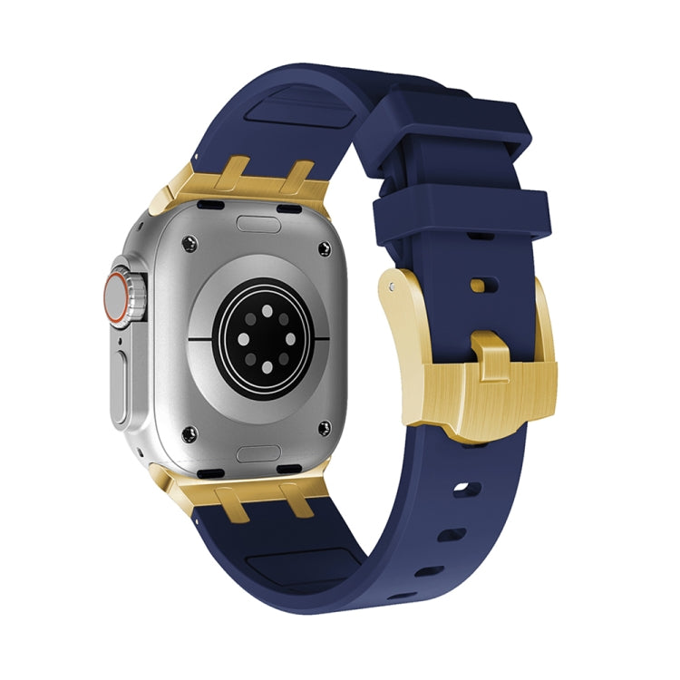 AP Silicone Watch Band For Apple Watch 5 44mm(Gold Blue) - Watch Bands by PMC TechLife | Online Shopping South Africa | PMC TechLife
