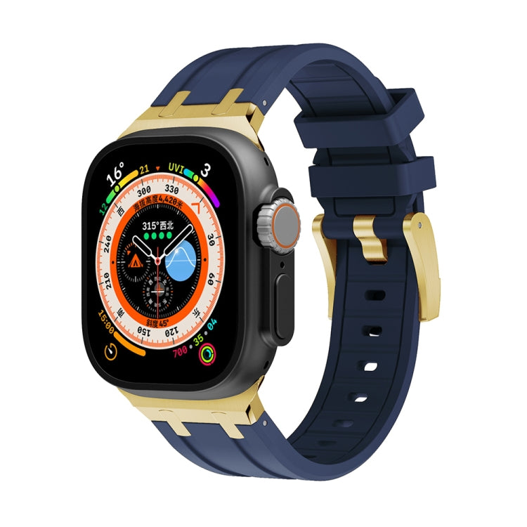AP Silicone Watch Band For Apple Watch 4 40mm(Gold Blue) - Watch Bands by PMC TechLife | Online Shopping South Africa | PMC TechLife