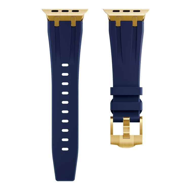 AP Silicone Watch Band For Apple Watch 4 40mm(Gold Blue) - Watch Bands by PMC TechLife | Online Shopping South Africa | PMC TechLife