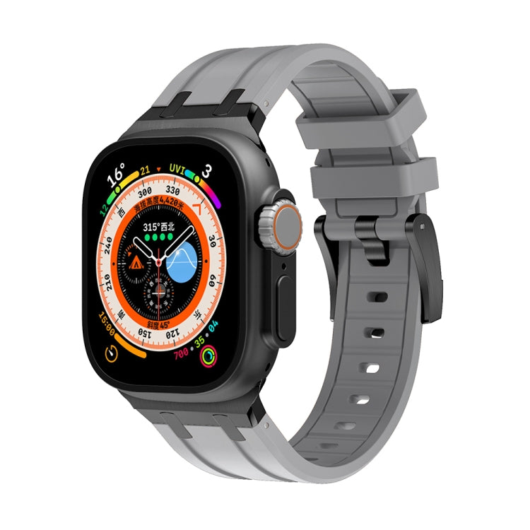 AP Silicone Watch Band For Apple Watch 4 44mm(Black Grey) - Watch Bands by PMC TechLife | Online Shopping South Africa | PMC TechLife