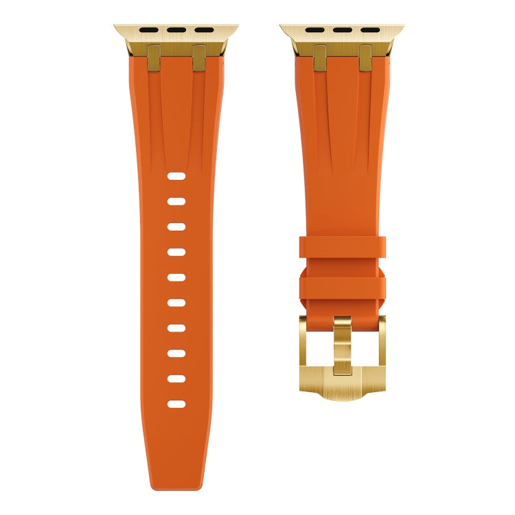 AP Silicone Watch Band For Apple Watch 3 38mm(Gold Orange) - Watch Bands by PMC Jewellery | Online Shopping South Africa | PMC Jewellery