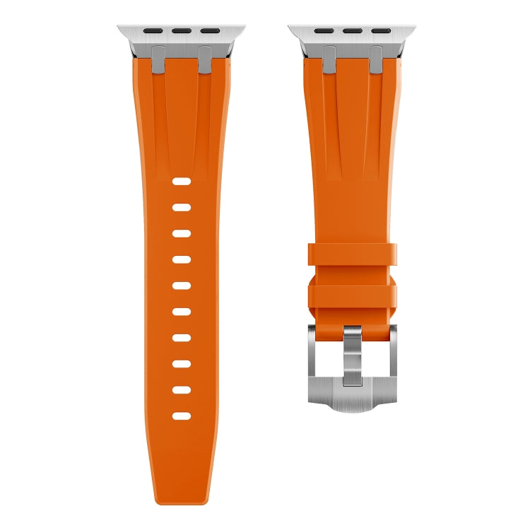 AP Silicone Watch Band For Apple Watch 3 38mm(Silver Orange) - Watch Bands by PMC TechLife | Online Shopping South Africa | PMC TechLife