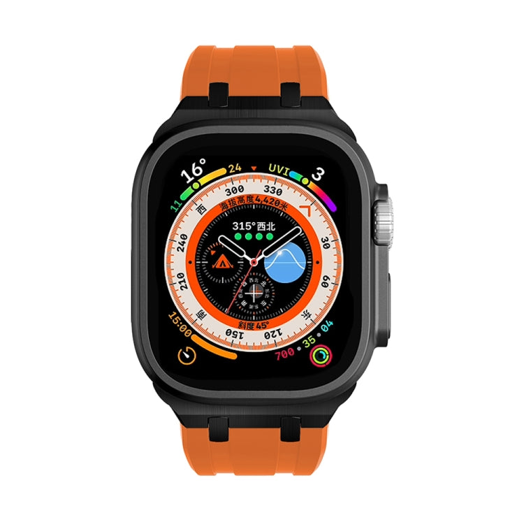 AP Silicone Watch Band For Apple Watch 3 42mm(Black Orange) - Watch Bands by PMC TechLife | Online Shopping South Africa | PMC TechLife