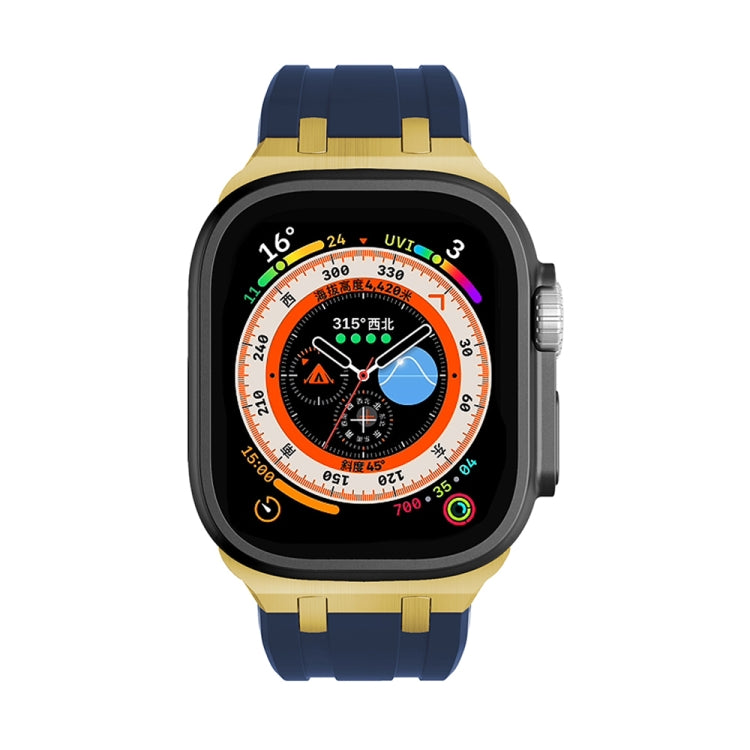 AP Silicone Watch Band For Apple Watch 2 42mm(Gold Blue) - Watch Bands by PMC TechLife | Online Shopping South Africa | PMC TechLife