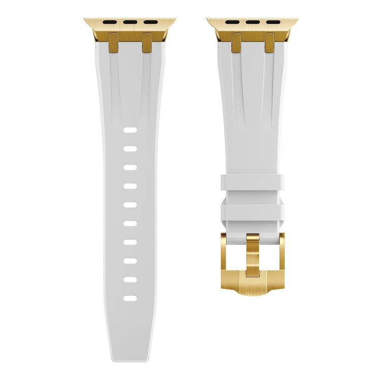 AP Silicone Watch Band For Apple Watch 2 42mm(Gold White) - Watch Bands by PMC Jewellery | Online Shopping South Africa | PMC Jewellery