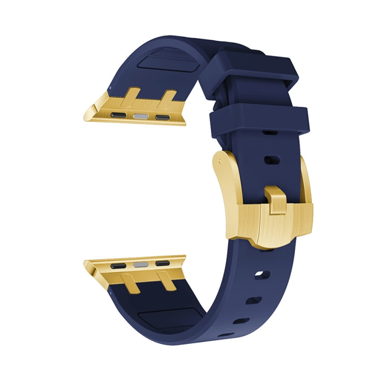 AP Silicone Watch Band For Apple Watch 42mm(Gold Blue) - Watch Bands by PMC TechLife | Online Shopping South Africa | PMC TechLife