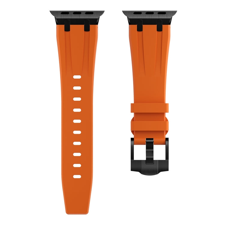 AP Silicone Watch Band For Apple Watch 9 41mm(Black Orange) - Watch Bands by PMC TechLife | Online Shopping South Africa | PMC TechLife