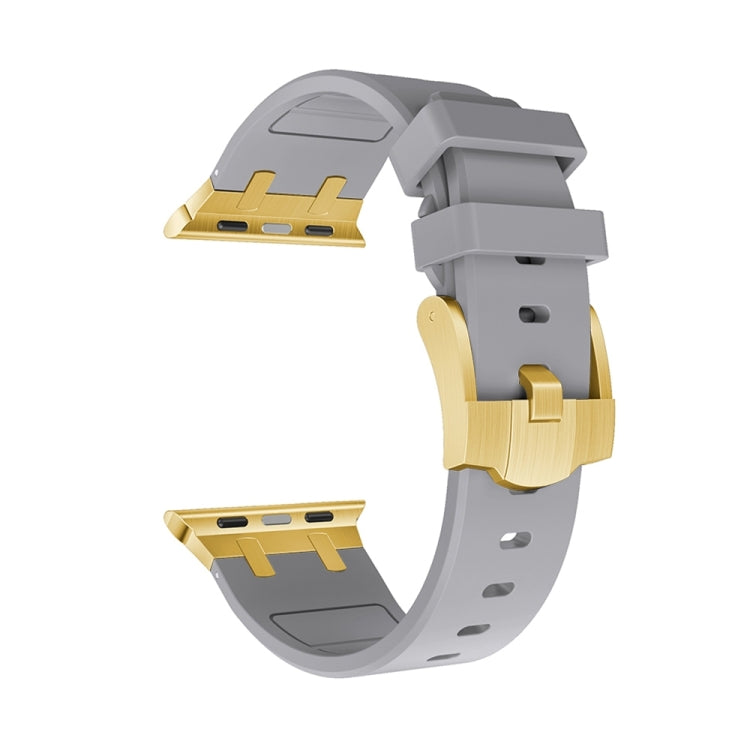 AP Silicone Watch Band For Apple Watch 9 41mm(Gold Grey) - Watch Bands by PMC TechLife | Online Shopping South Africa | PMC TechLife