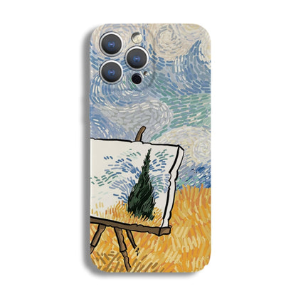 For iPhone 14 Plus Precise Hole Oil Painting Pattern PC Phone Case(Landscape Painting) - iPhone 14 Plus Cases by PMC Jewellery | Online Shopping South Africa | PMC Jewellery