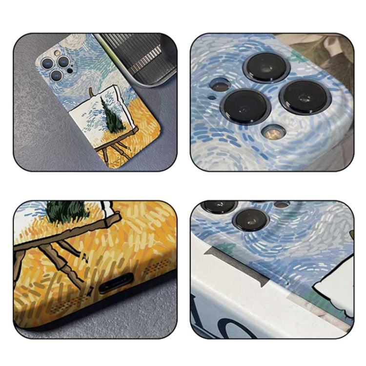 For iPhone 14 Pro Max Precise Hole Oil Painting Pattern PC Phone Case(Landscape Painting) - iPhone 14 Pro Max Cases by PMC Jewellery | Online Shopping South Africa | PMC Jewellery