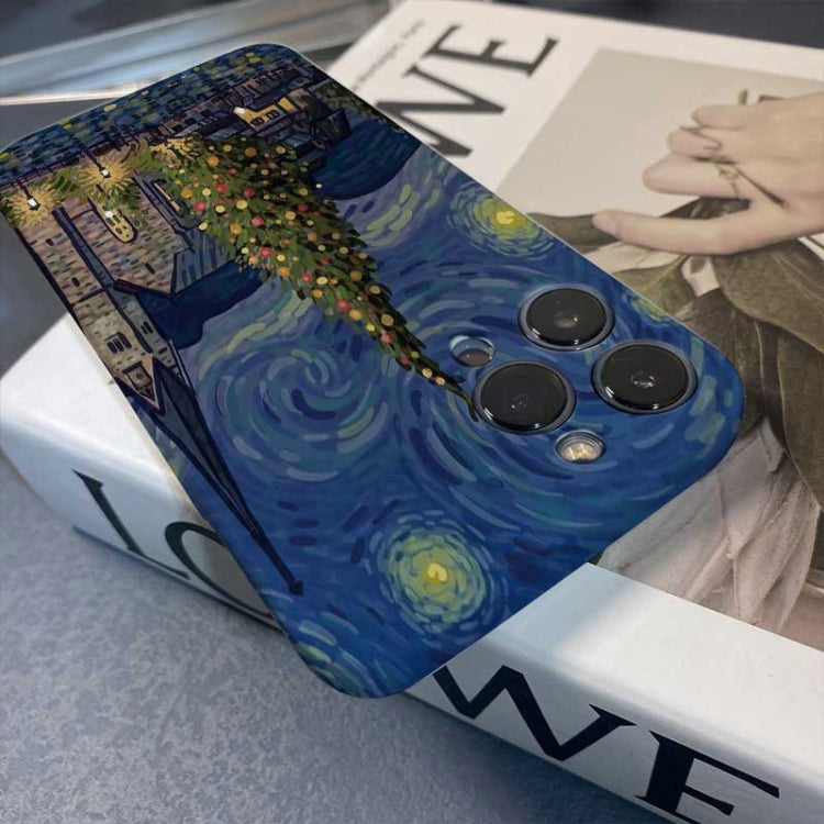 For iPhone 13 mini Precise Hole Oil Painting Pattern PC Phone Case(Castle) - iPhone 13 mini Cases by PMC TechLife | Online Shopping South Africa | PMC TechLife