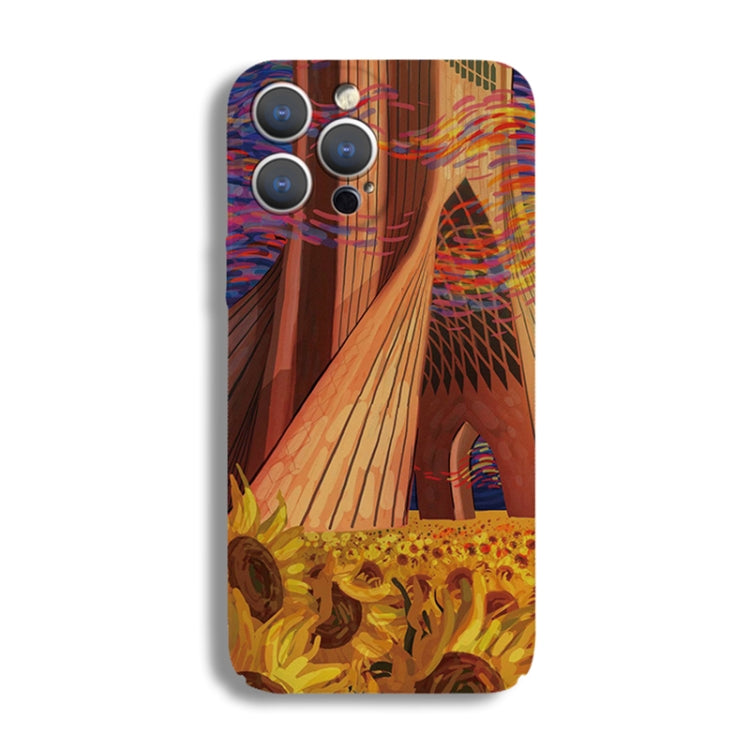 For iPhone 12 mini Precise Hole Oil Painting Pattern PC Phone Case(Architectural Painting) - iPhone 12 mini Cases by PMC TechLife | Online Shopping South Africa | PMC TechLife