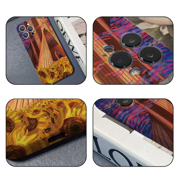 For iPhone 12 mini Precise Hole Oil Painting Pattern PC Phone Case(Architectural Painting) - iPhone 12 mini Cases by PMC TechLife | Online Shopping South Africa | PMC TechLife