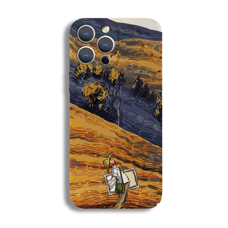For iPhone 8 Plus / 7 Plus Precise Hole Oil Painting Pattern PC Phone Case(Evening Breeze) - More iPhone Cases by PMC TechLife | Online Shopping South Africa | PMC TechLife