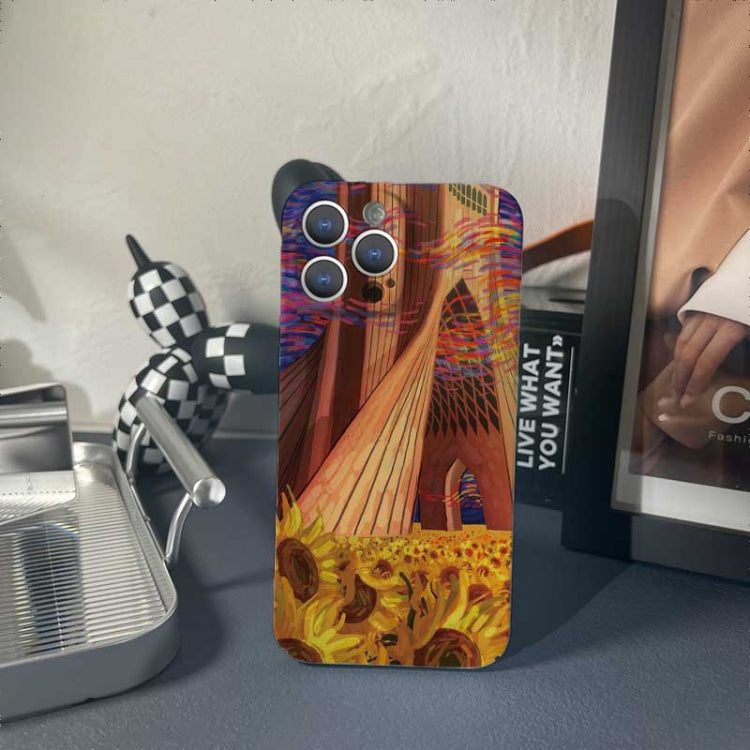 For iPhone X / XS Precise Hole Oil Painting Pattern PC Phone Case(Architectural Painting) - More iPhone Cases by PMC Jewellery | Online Shopping South Africa | PMC Jewellery