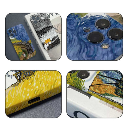 For iPhone XS Max Precise Hole Oil Painting Pattern PC Phone Case(Inkwash) - More iPhone Cases by PMC Jewellery | Online Shopping South Africa | PMC Jewellery