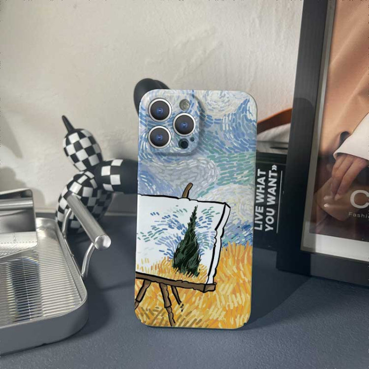 For iPhone XS Max Precise Hole Oil Painting Pattern PC Phone Case(Landscape Painting) - More iPhone Cases by PMC TechLife | Online Shopping South Africa | PMC TechLife