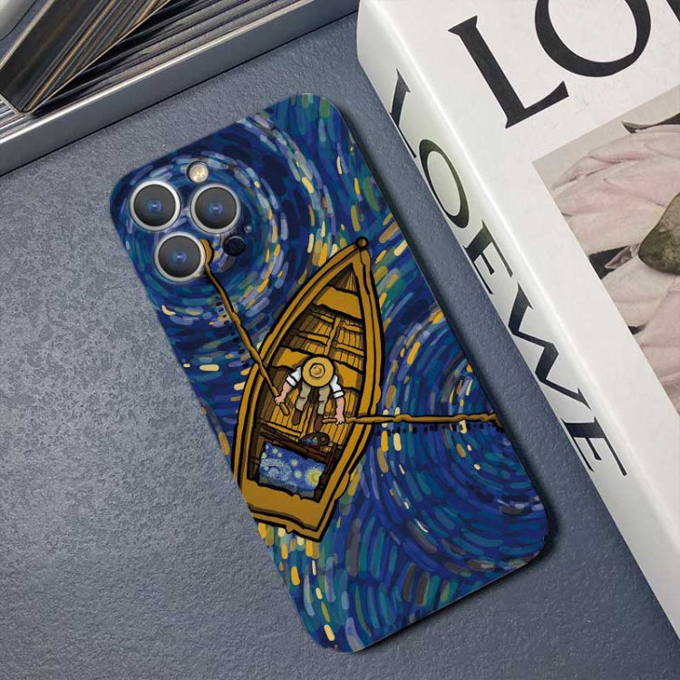 For iPhone XR Precise Hole Oil Painting Pattern PC Phone Case(Castle) - More iPhone Cases by PMC TechLife | Online Shopping South Africa | PMC TechLife