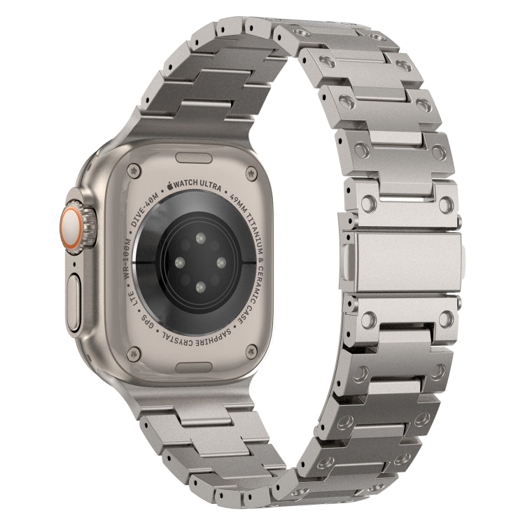 Double Rows Metal Watch Band For Apple Watch 8 41mm(Titanium) - Watch Bands by PMC TechLife | Online Shopping South Africa | PMC TechLife