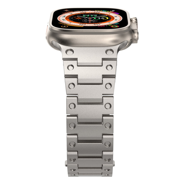 Double Rows Metal Watch Band For Apple Watch 6 44mm(Titanium) - Watch Bands by PMC TechLife | Online Shopping South Africa | PMC TechLife